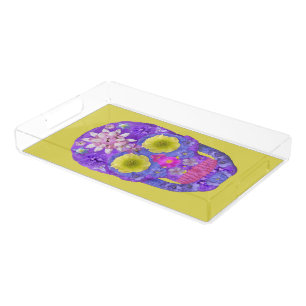 Flower Skull 5 Acrylic Tray