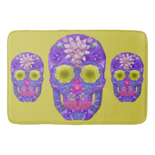 Flower Skull 5 Bath Mat