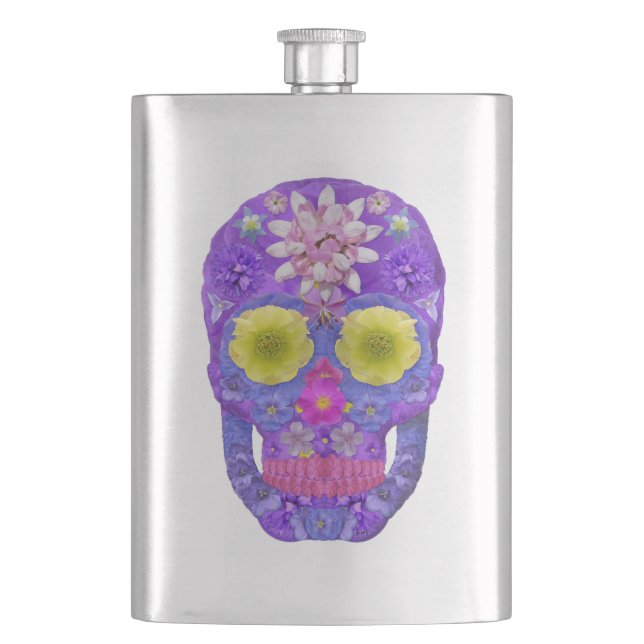 Flower Skull 5 Flask (Front)