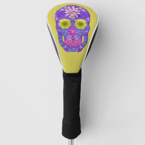 Flower Skull 5 Golf Head Cover