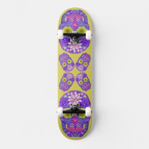 Flower Skull 5 Skateboard