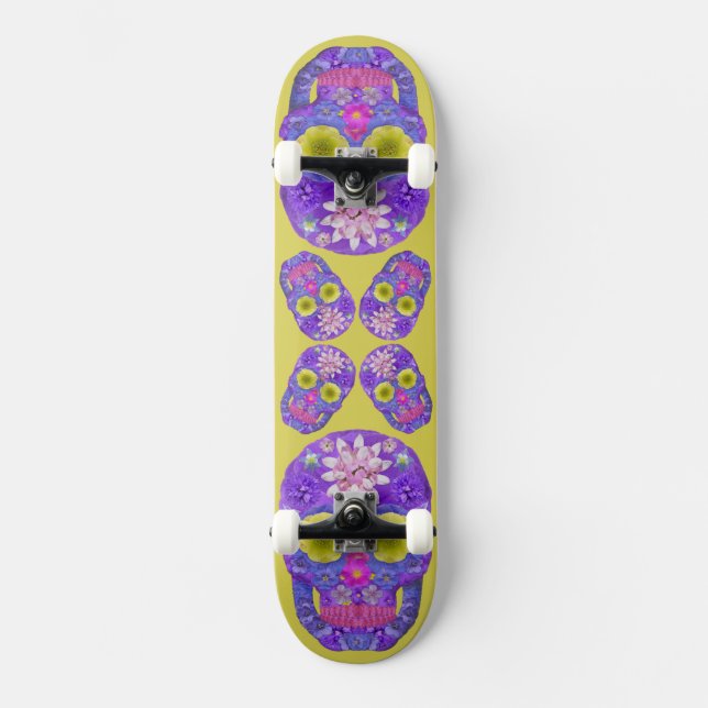 Flower Skull 5 Skateboard (Front)