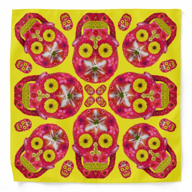 Flower Skull 6 Bandana (Front)