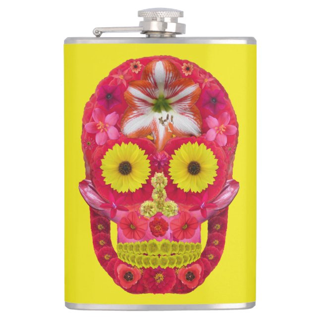 Flower Skull 6 Flask (Front)