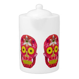 Flower Skull 6 Teapot
