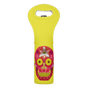 Flower Skull 6 Wine Bag