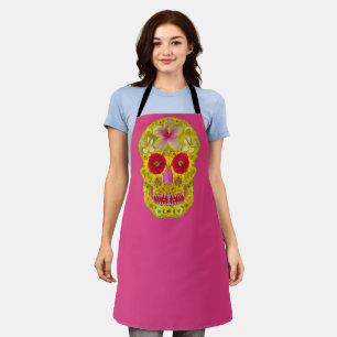 Flower Skull 8 Apron