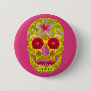 Flower Skull 8 Button