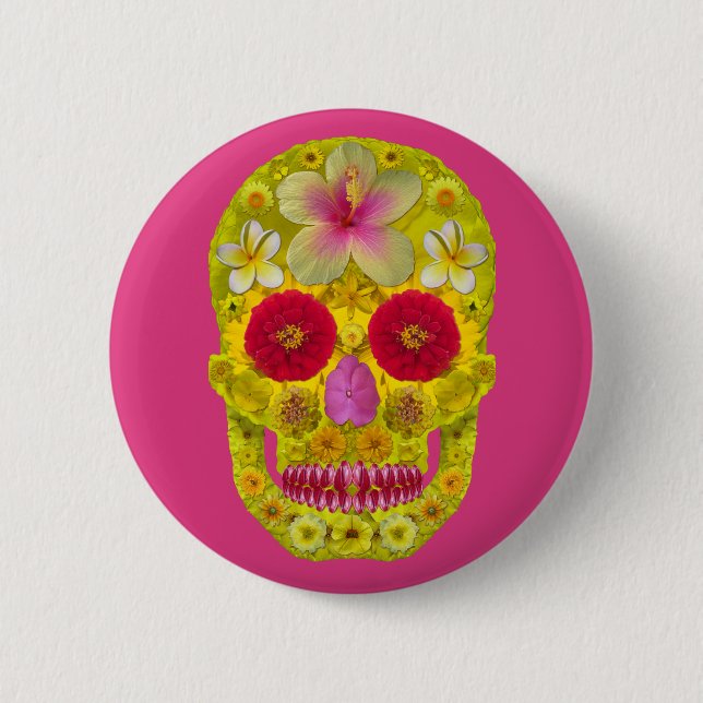 Flower Skull 8 Button (Front)