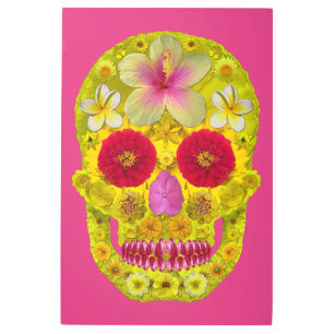 Flower Skull 8 Metal Print