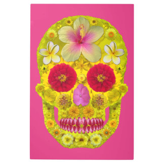 Flower Skull 8 Metal Print
