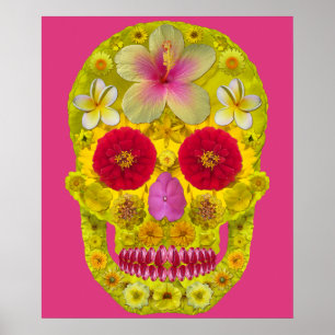 Flower Skull 8 Poster