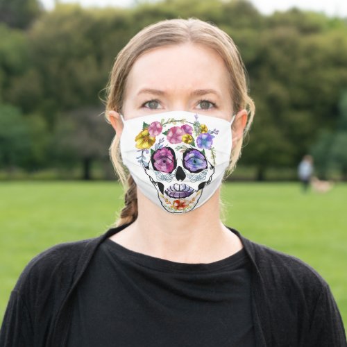 Flower Skull Face Mask