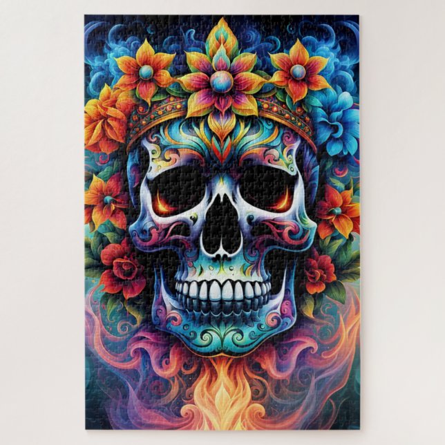 Flower Skull Jigsaw Puzzle (Vertical)