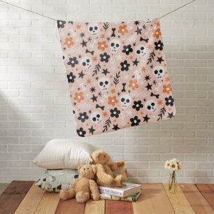 Flower Skull Pattern Baby Blanket