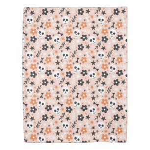 Flower Skull Pattern Duvet Cover
