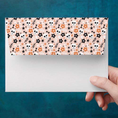 Flower Skull Pattern Envelope