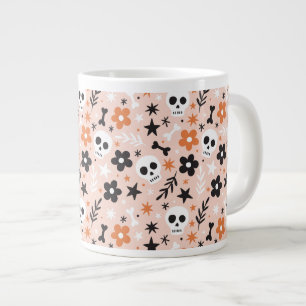 Flower Skull Pattern Giant Coffee Mug