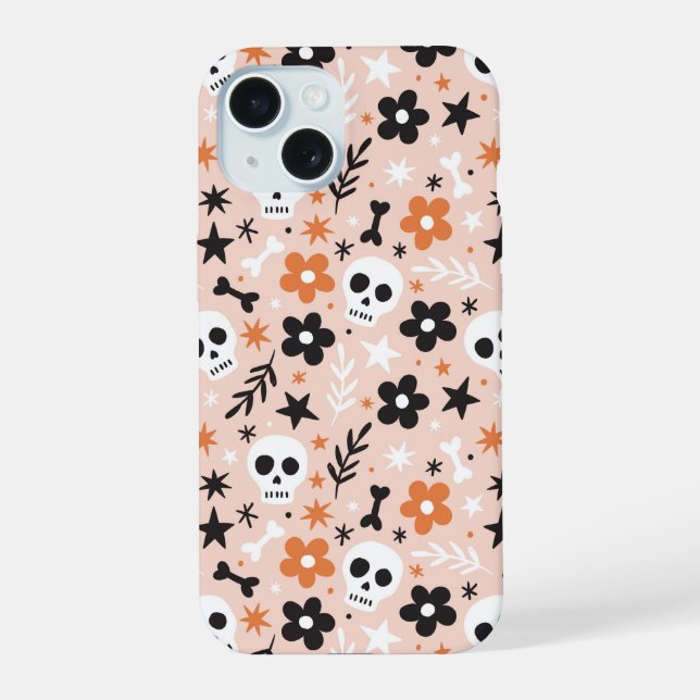 Flower Skull Pattern Iphone Case (Back)