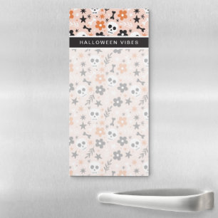 Flower Skull Pattern Magnetic Notepad