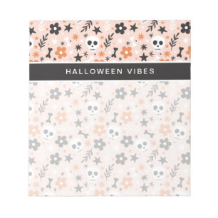 Flower Skull Pattern Notepad