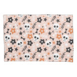 Flower Skull Pattern Pillow Case
