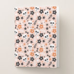 Flower Skull Pattern Pocket Folder