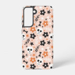 Flower Skull Pattern Samsung Galaxy S21 Case