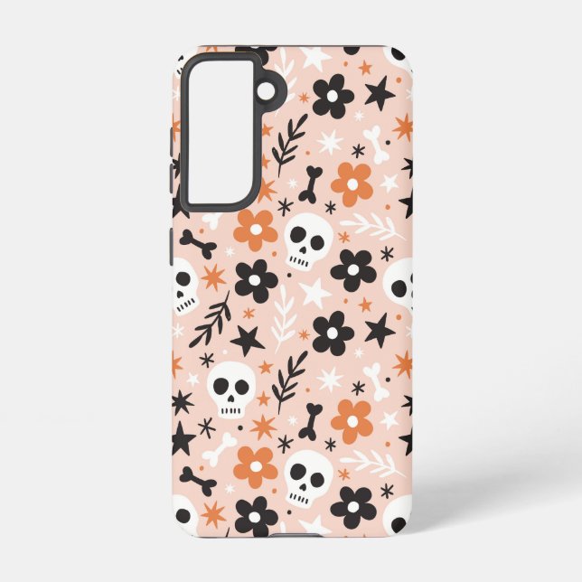 Flower Skull Pattern Samsung Galaxy Case (Back)