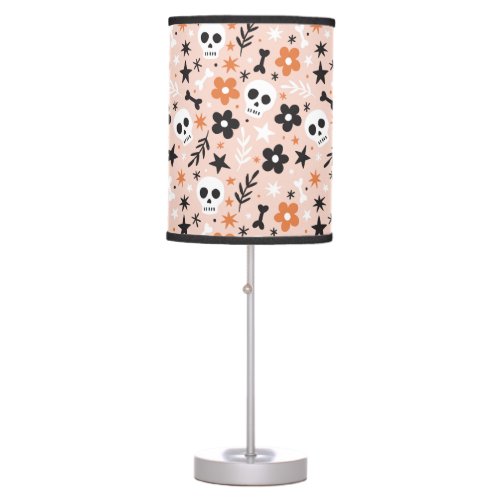 Flower Skull Pattern Table Lamp