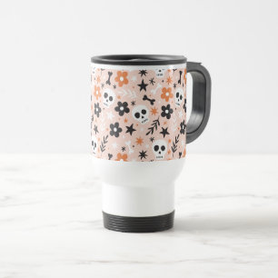 Flower Skull Pattern Travel Mug
