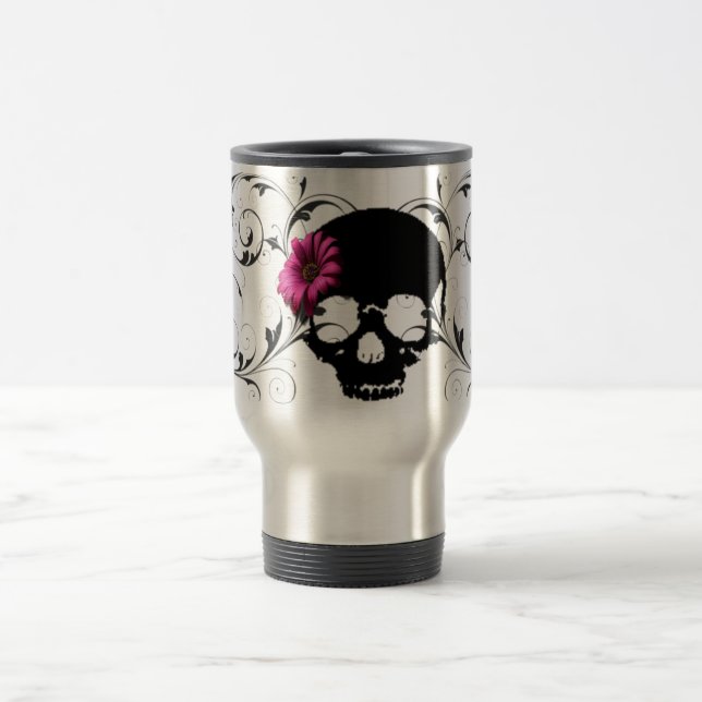 flower skull travel mug (Center)