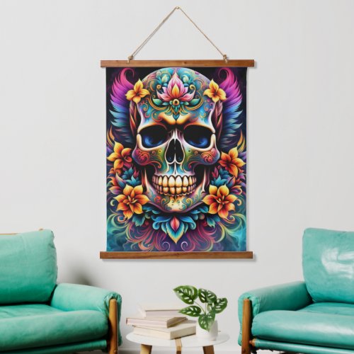 Flower Skull Wall Tapestry