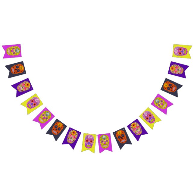 Flower Skulls Bunting Flags (All)