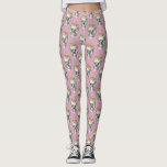 Flower Skulls - Dusty Rose - Leggings