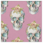 Flower Skulls - Pink - Fabric