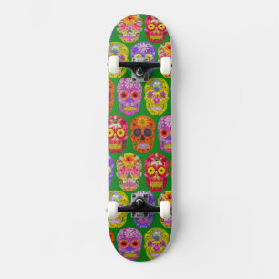 Flower Skulls Seamless Pattern 2018 Skateboard