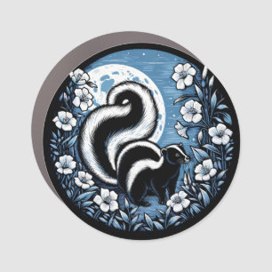 Flower Skunk Artwork Skunks Floral                 Car Magnet