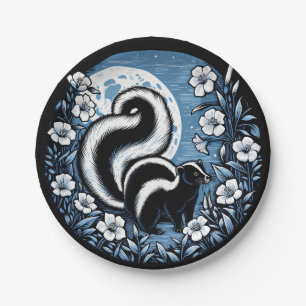 Flower Skunk Artwork Skunks Floral Paper Plates