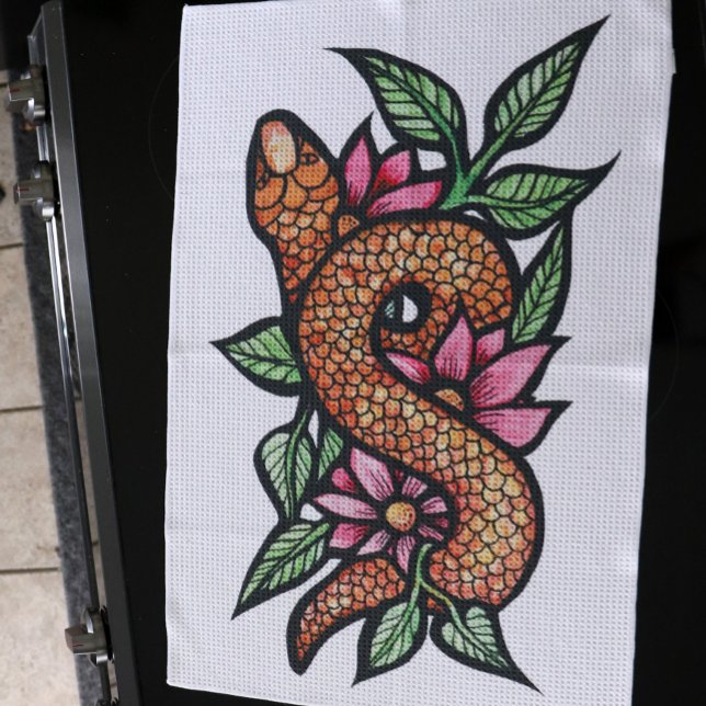 Flower Snake  Kitchen Towel (Creator Uploaded)