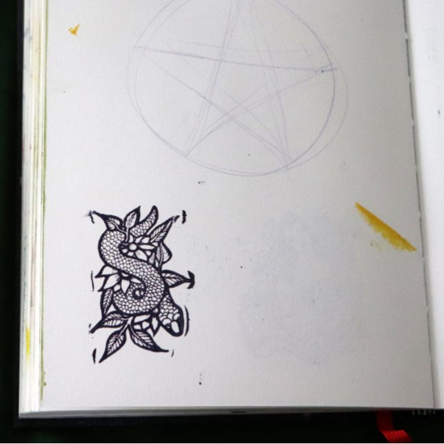 Flower Snake Rubber Stamp (Creator Uploaded)