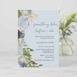 Flower Something Blue Before I Do Bridal Shower Invitation