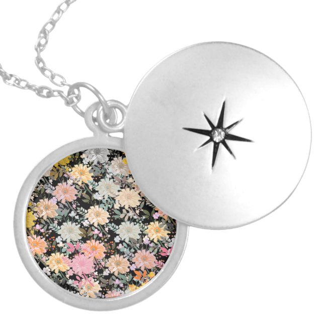 Flower Spinning Locket Necklace (Front)