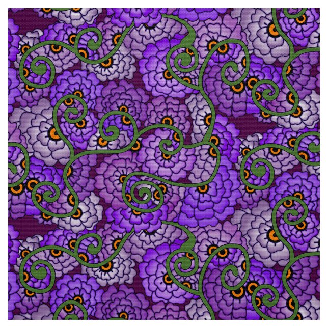 Flower Spirals - Cool Fabric (Swatch)