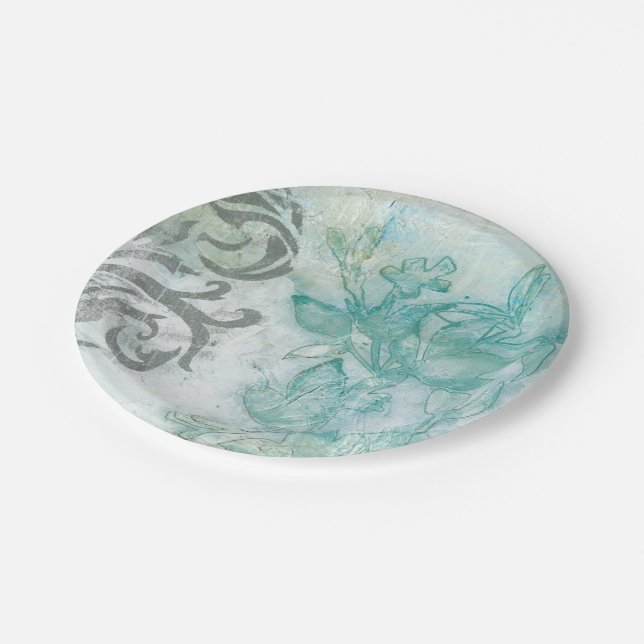 Flower Spray II Paper Plates (Angled)