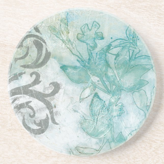Flower Spray II Sandstone Coaster (Front)