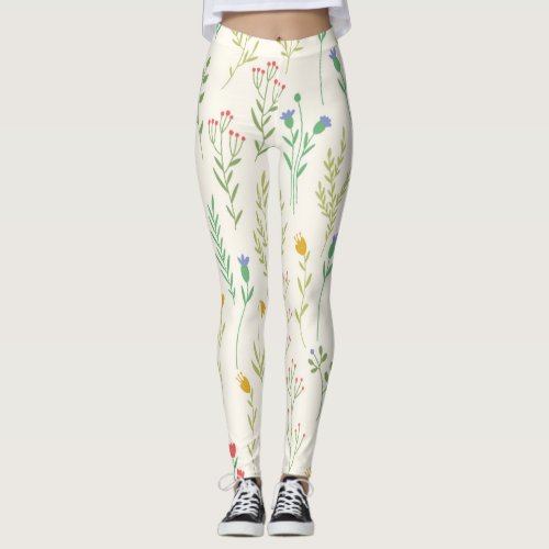 Flower Spring Blooming Floral Leggings