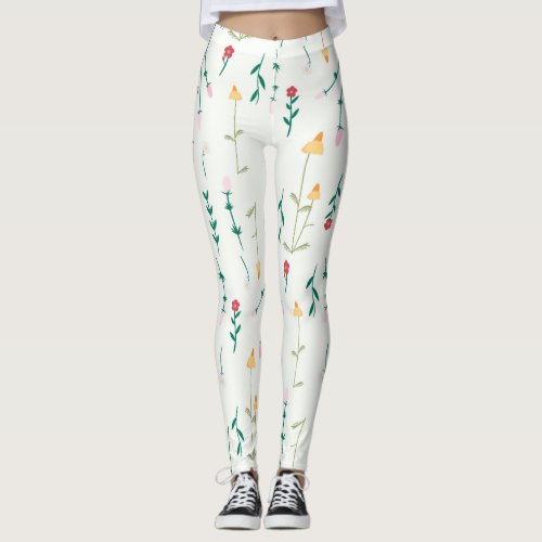 Flower Spring Blooming Floral Leggings