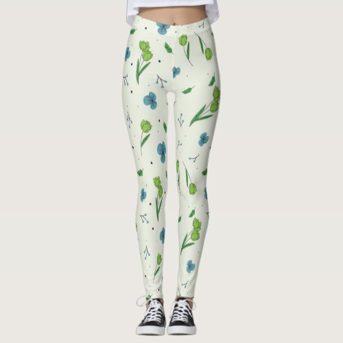 Flower Spring Blooming Floral Leggings