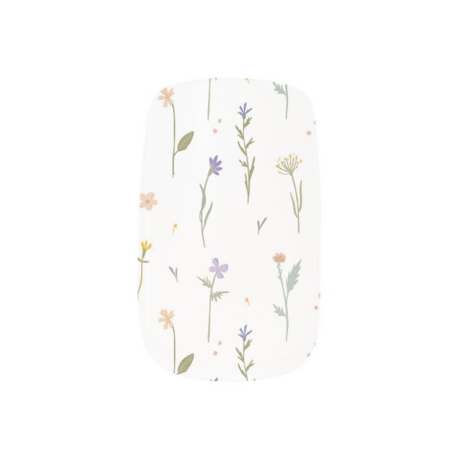 Flower Spring Blooming Floral Seamless Minx Nail Art (Left Thumb)